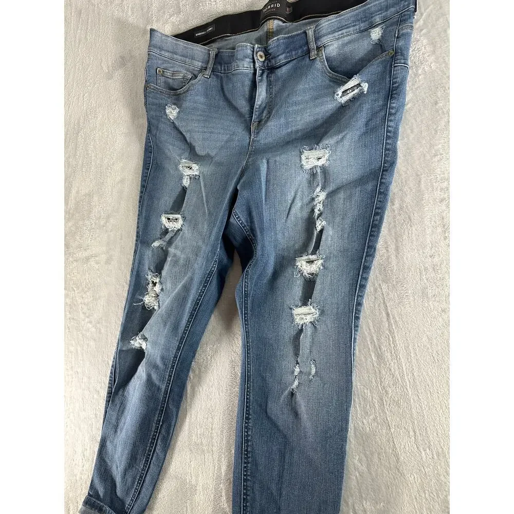 Torrid Bombshell Skinny Premium Stretch High-Rise Destructed Jean